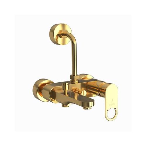 Jaquar Ornamix Prime Single Lever Wall Mixer 3-In-1 System With Provision For Both Hand Shower And Overhead Shower Complete With 115Mm Long Bend Pipe, Connecting Legs & Wall Flange (Without Hand & Overhead Shower) Full Gold