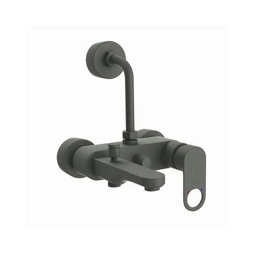 Jaquar Ornamix Prime Single Lever Wall Mixer 3-In-1 System With Provision For Both Hand Shower And Overhead Shower Complete With 115Mm Long Bend Pipe, Connecting Legs & Wall Flange (Without Hand & Overhead Shower) Graphite