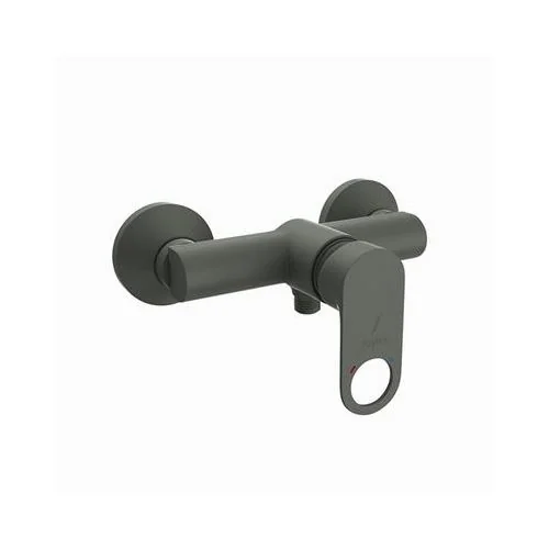 Jaquar Ornamix Prime Single Lever Exposed Shower Mixer For Connection To Hand Shower With Connecting Legs & Wall Flanges Graphite