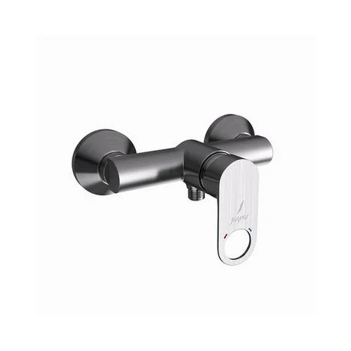 Jaquar Ornamix Prime Single Lever Exposed Shower Mixer For Connection To Hand Shower With Connecting Legs & Wall Flanges Stainless Steel