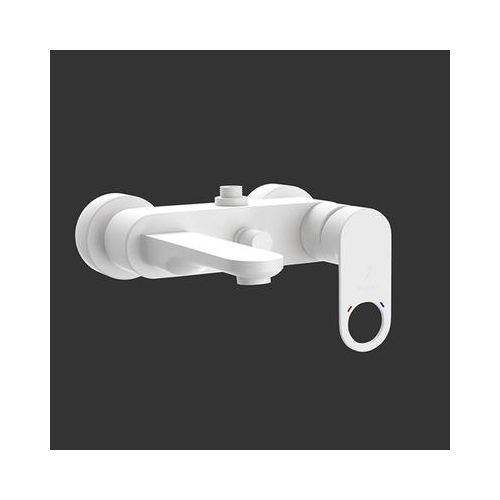 Jaquar Ornamix Prime Single Lever Wall Mixer With Provision For Connection To Exposed Shower Pipe With Connecting Legs & Wall Flanges White Matt