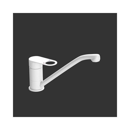 Jaquar Ornamix Prime Single Lever Sink Mixer With Swinging Spout (Table Mounted) With 450Mm Long Braided Hoses White Matt