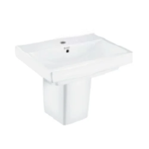 Parryware Sutra Wall Hung Wash Basin with Half Pedestal