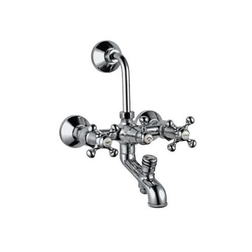 Jaquar Queens Wall Mixer 3-In-1 System With Provision For Both Hand Shower And Overhead Shower Complete With 115Mm Long Bend Pipe, Connecting Legs & Wall Flange (Without Hand & Overhead Shower)