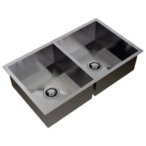 Carysil Quadro Double Bowl SS-304 Kitchen Sink 34"x20"x8" - Matt Finish