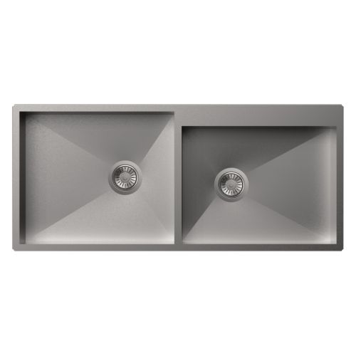 Carysil Micro Radius R10 Double Bowl SS-304 Kitchen Sink 45"x20"x9" - Matt Finish