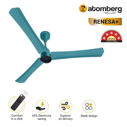 Atomberg Renesa+ 1200 mm BLDC Ceiling Fan with Remote Aegean Blue