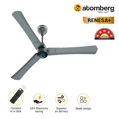 Atomberg Renesa+ 1200 mm BLDC Ceiling Fan with Remote Sand Grey