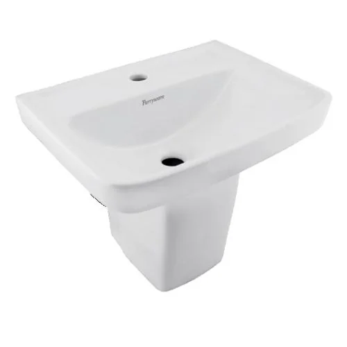 Parryware Revive Wall Hung Wash Basin with Half Pedestal