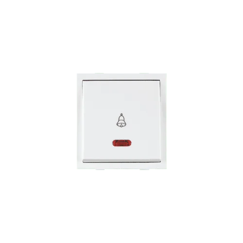 Roma White, 10A, Bell Push  Switch With Neon