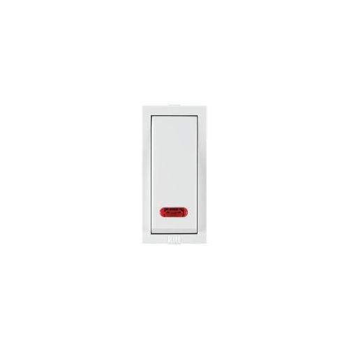 Roma 10AX 1 Way White Switch with Neon