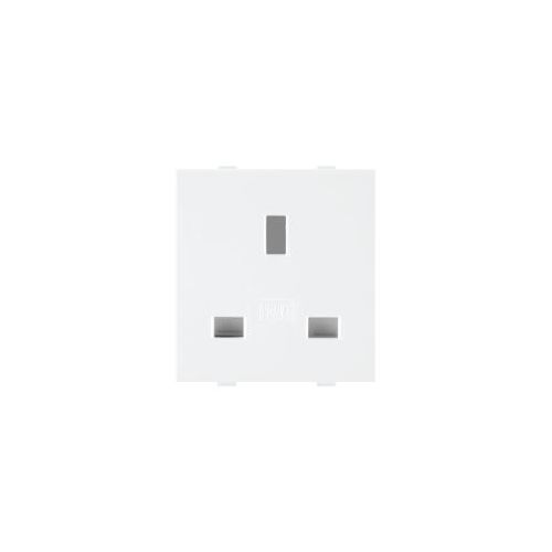 Roma White, 13A, Flat Pin English Socket