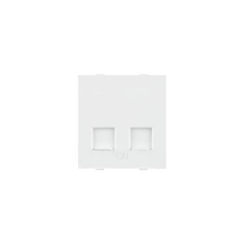 Roma White,  RJ 11, Telephone Jack Double With Shutter