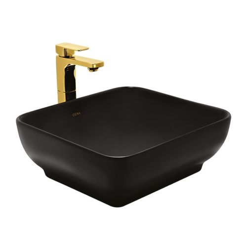 Cera Lustre Campa L Table Top Wash Basin - Matt Black