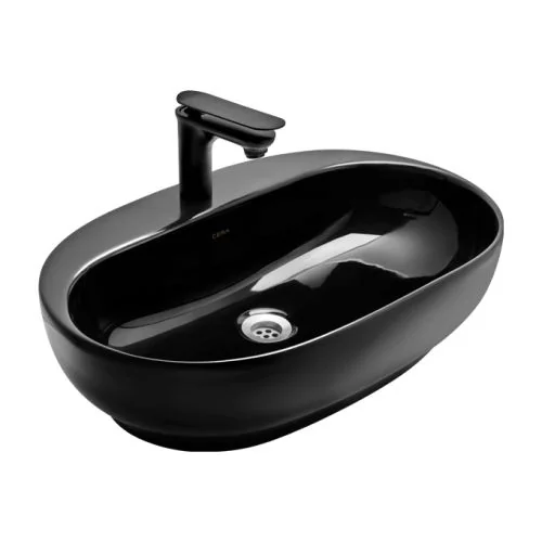 Cera Lustre Cafe Matt Black Thin Rim Wash Basin