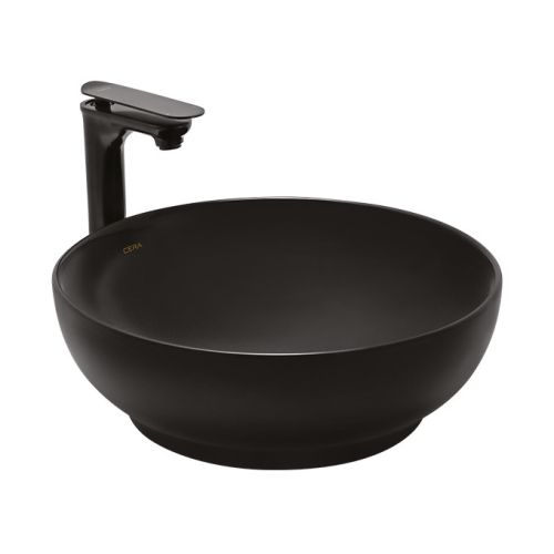 Cera Lustre Coyal Table Top Wash Basin - Matt Black