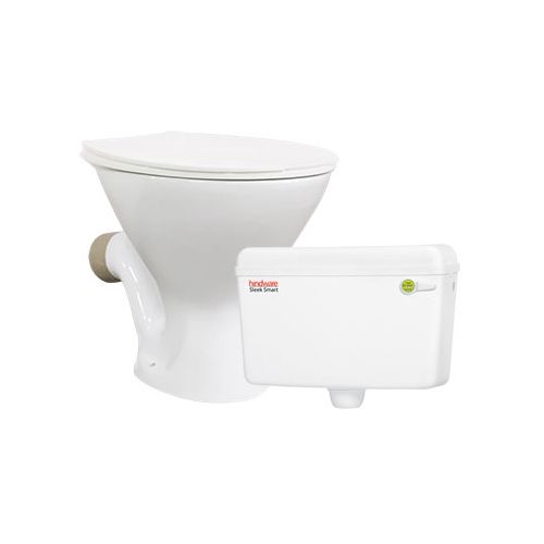 Hindware Slick-P EWC With Sleek Smart Cistern - Starwhite