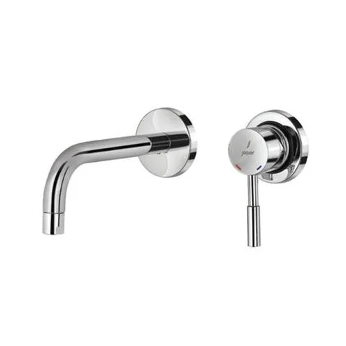 Jaquar Solo Exposed Parts Kit Of Single Lever Basin Mixer Wall Mounted Consisting Of Operating Lever, Nipple, Spout & Two Wall Flanges