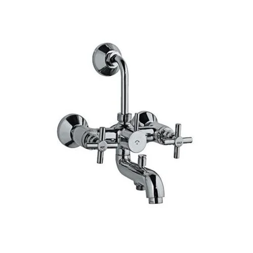 Jaquar Solo Wall Mixer 3-In-1 System With Provision For Both Hand Shower And Overhead Shower Complete With 115Mm Long Bend Pipe, Connecting Legs & Wall Flange (Without Hand & Overhead Shower)