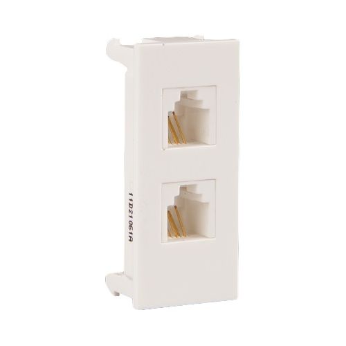 Crabtree Signia Twin Telephone Socket White