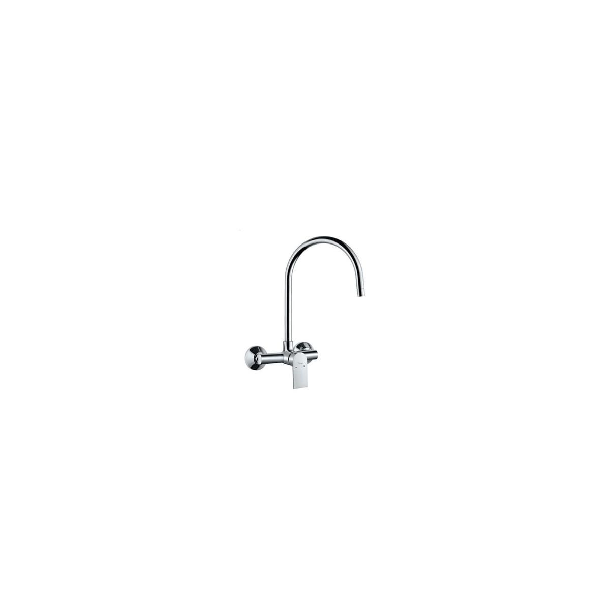 Jaquar Lyric Single Lever Sink Mixer With Swinging Spout On Upper Side (wall Mounted Model) With Connecting Legs Wall Flanges 