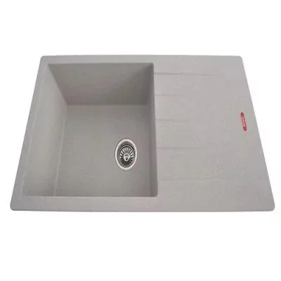 Futura Natural Quartz Single Bowl with Drain Board Kitchen Sink 40 x 20 ...