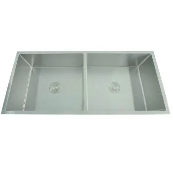 Futura Hand Made Kitchen Sink Double Bowl 45 x 20 - BRUSH