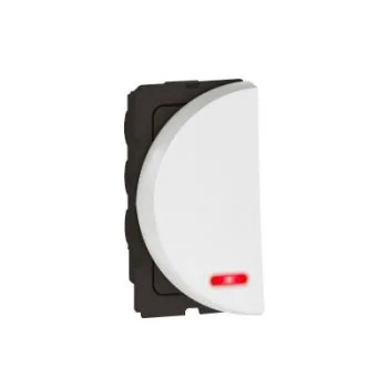 Legrand Arteor 20A Round 1 Way Left Switch 1M White with Indicator