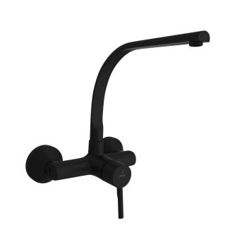 Jaquar Florentine Prime Single Lever Sink Mixer with Swinging Spout on Upper Side (Wall Mounted Model) Black Matt