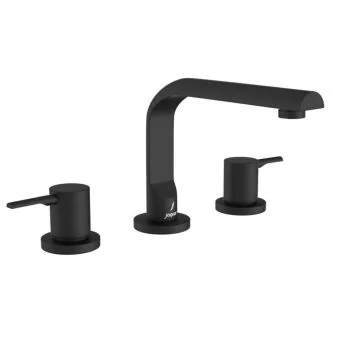 Jaquar Florentine Prime 3-Hole Basin Mixer Round Spout without Popup Waste System Black Matt FLP-BLM-5189PMRS