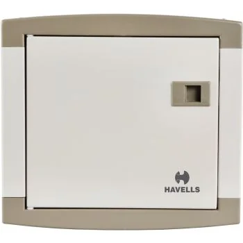 Havells MCB DB Box SPN Single Door 6 Way Real Grey QVE SERIES