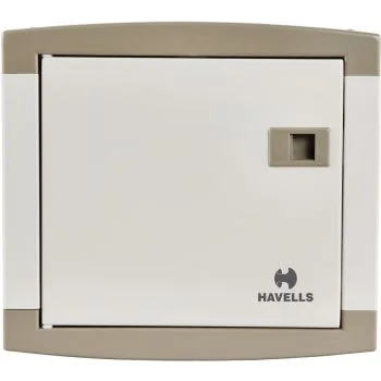 Havells MCB DB Box SPN Double Door 4 Way Real Grey QVE SERIES