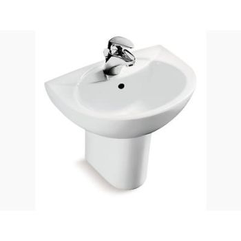 Kohler Folio Half-Pedestal Lavatory With Single Faucet Hole White (K-11341In-1-0)