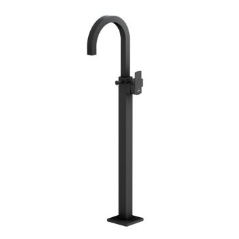 Jaquar Kubix Prime Exposed Parts of Floor Mounted Single Lever Bath Mixer with Provision for Hand Shower Black Matt