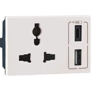 Legrand Myrius Nextgen Combi twin USB 3100 mA  Multistandard Socket type  A & type C White